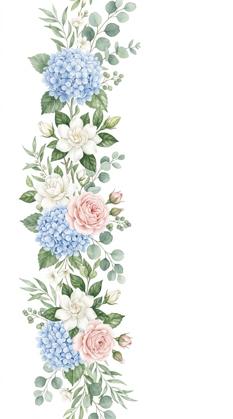 Blue floral flourish
